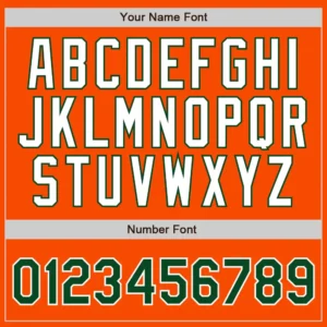 Custom Orange Pinstripe Baseball Jersey with Green-White - Image 2