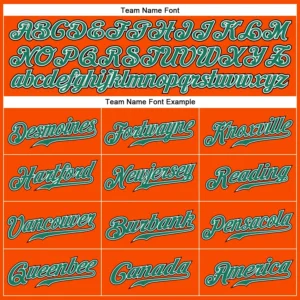 Custom Orange Pinstripe Baseball Jersey with Kelly Green-Black - Image 2