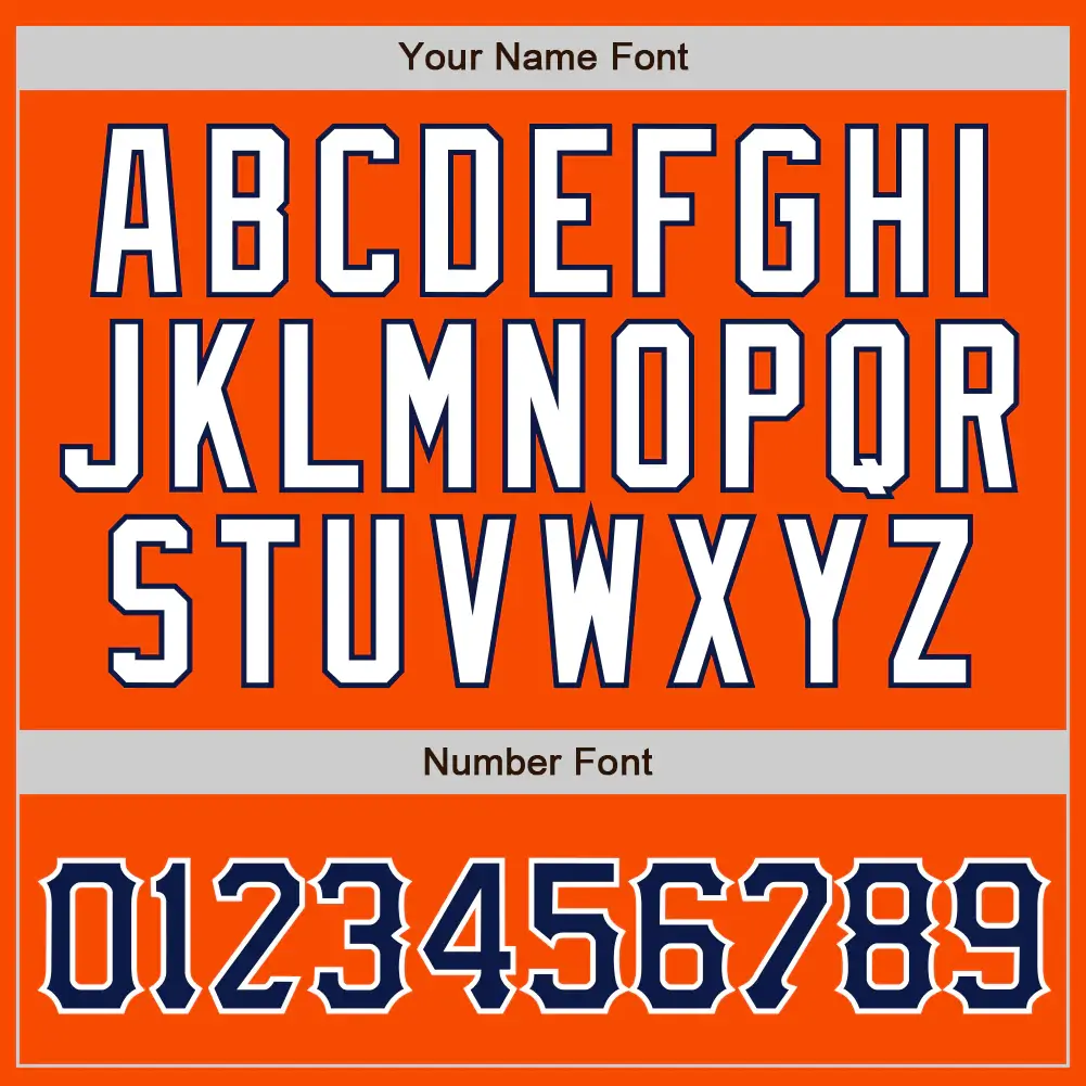 Custom Orange Pinstripe Baseball Jersey with Navy-White - Image 2