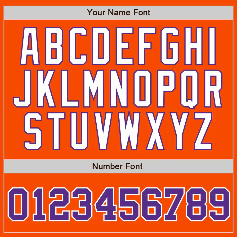 Custom Orange Pinstripe Baseball Jersey with Purple-White - Image 2