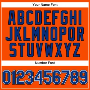 Custom Orange Pinstripe Baseball Jersey with Royal-Black - Image 3