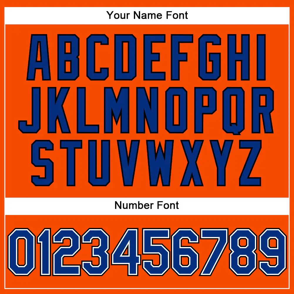 Custom Orange Pinstripe Baseball Jersey with Royal-Black - Image 3