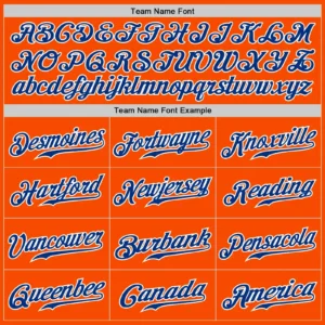 Custom Orange Pinstripe Baseball Jersey with Royal-White - Image 2