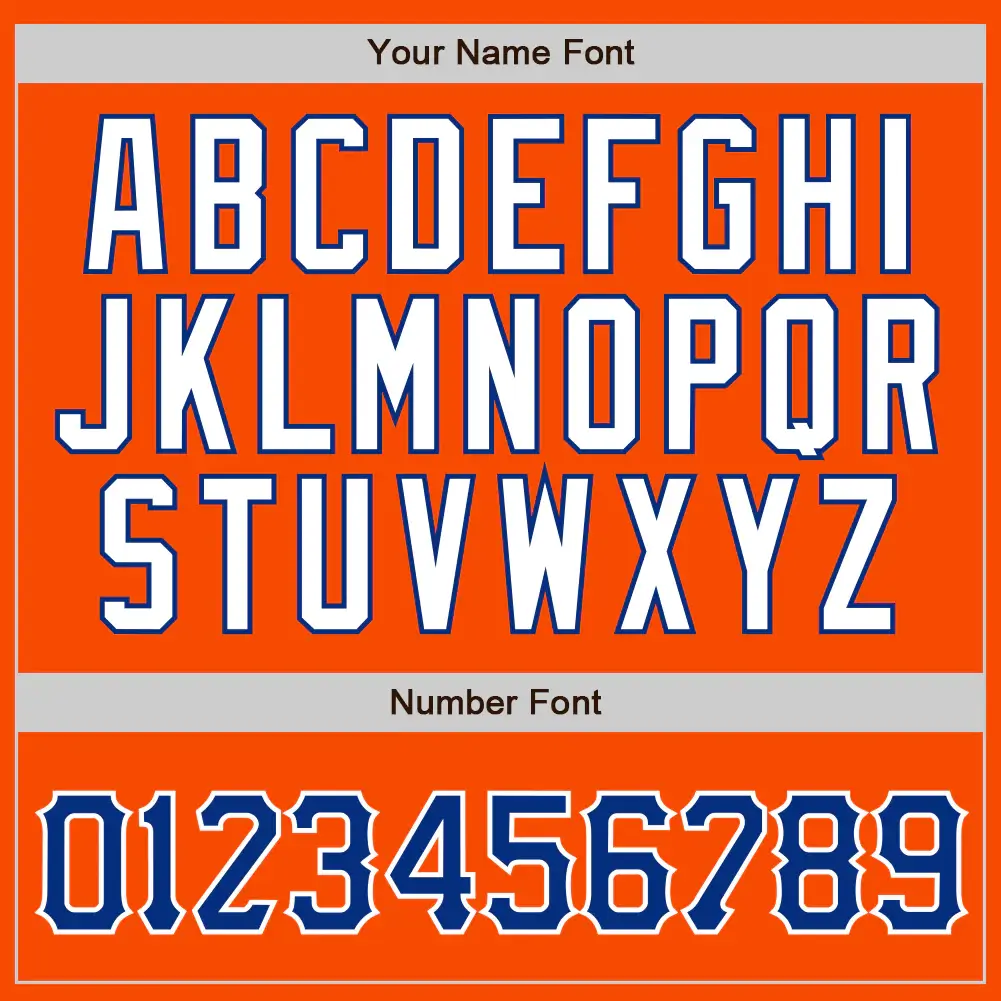 Custom Orange Pinstripe Baseball Jersey with Royal-White - Image 3