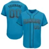 Custom Panther Blue Drift Fashion Baseball Jersey with Black-Gray
