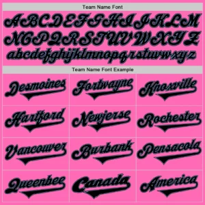 Custom Pink Baseball Jersey with Black-Light Blue - Image 2