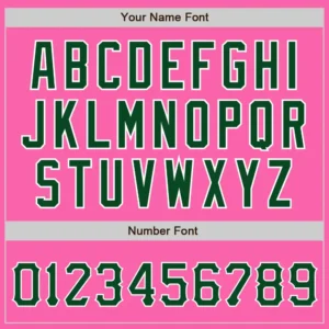 Custom Pink Baseball Jersey with Green-White - Image 3