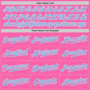 Custom Pink Baseball Jersey with Light Blue-White - Image 2
