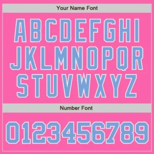 Custom Pink Baseball Jersey with Light Blue-White - Image 3
