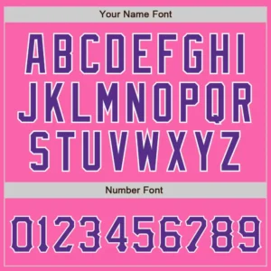 Custom Pink Baseball Jersey with Purple-White - Image 2