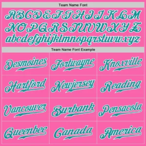 Custom Pink Baseball Jersey with Teal-White - Image 2