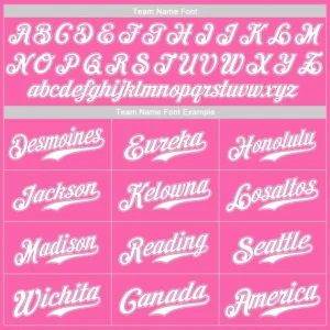 Custom Pink Baseball Jersey with White - Image 3