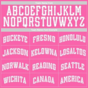 Custom Pink Baseball Jersey with White - Image 3