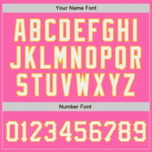 Custom Pink Baseball Jersey with White-Gold - Image 2