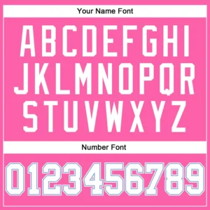 Custom Pink Baseball Jersey with White-Light Blue - Image 3