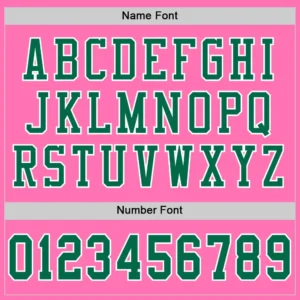 Custom Pink Mesh Football Jersey with Kelly Green - Image 2