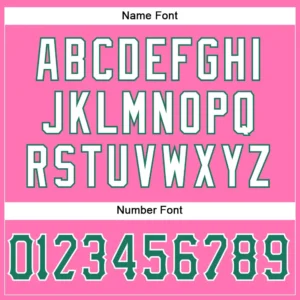Custom Pink Mesh Football Jersey with Kelly Green-White - Image 3