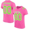 Custom Pink Mesh Football Jersey with Neon Green