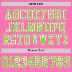 Custom Pink Mesh Football Jersey with Neon Green - Image 3