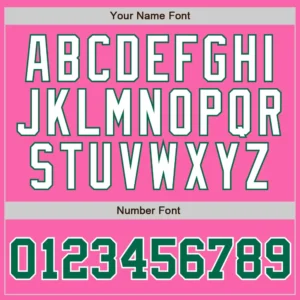 Custom Pink Pinstripe Baseball Jersey with Kelly Green-White - Image 2