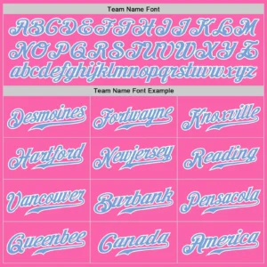 Custom Pink Pinstripe Baseball Jersey with Light Blue-White - Image 3