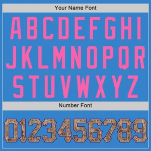 Custom Powder Blue Baseball Jersey with Camo-Pink - Image 3