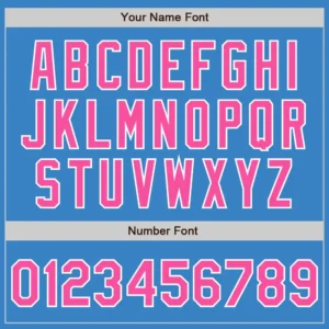 Custom Powder Blue Baseball Jersey with Pink-White - Image 3