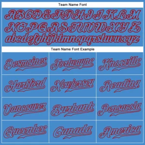 Custom Powder Blue Baseball Jersey with Powder Blue-Red - Image 2