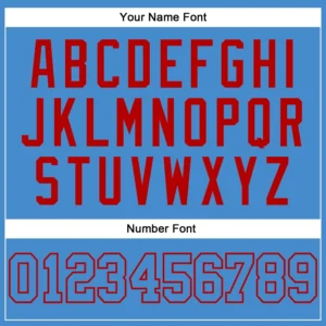 Custom Powder Blue Baseball Jersey with Powder Blue-Red - Image 3