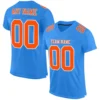 Custom Powder Blue Mesh Football Jersey with Orange