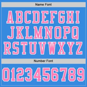 Custom Powder Blue Mesh Football Jersey with Pink-White - Image 3