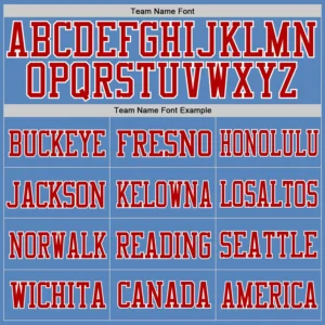 Custom Powder Blue Mesh Football Jersey with Red-White - Image 2
