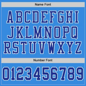 Custom Powder Blue Mesh Football Jersey with Royal - Image 3