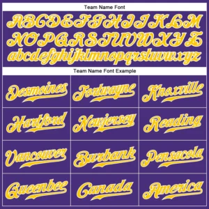Custom Purple Baseball Jersey with Aqua-Gold - Image 2