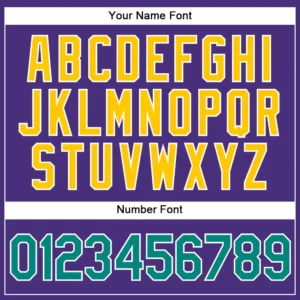 Custom Purple Baseball Jersey with Aqua-Gold - Image 3