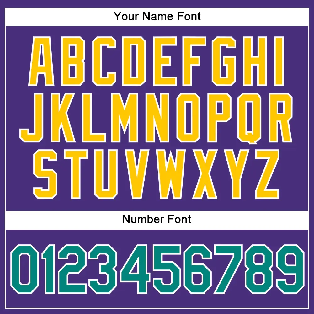 Custom Purple Baseball Jersey with Aqua-Gold - Image 3