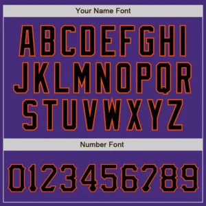 Custom Purple Baseball Jersey with Black-Orange - Image 3