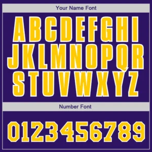 Custom Purple Baseball Jersey with Gold-White - Image 3