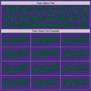 Custom Purple Baseball Jersey with Kelly Green-Black - Image 3