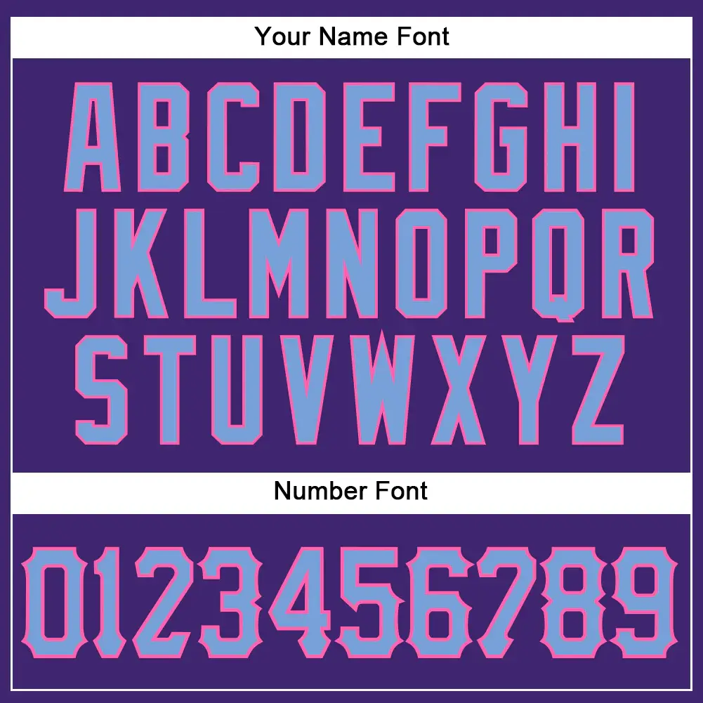 Custom Purple Baseball Jersey with Light Blue-Pink - Image 3