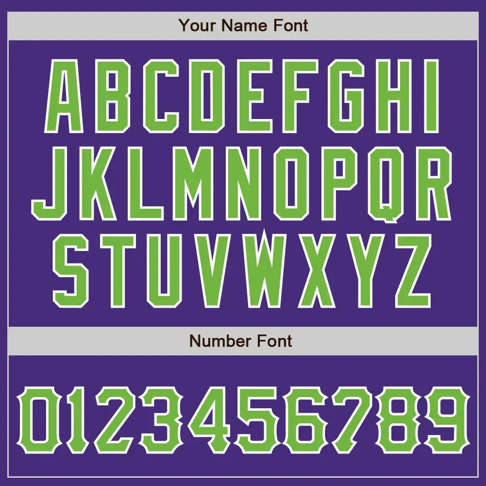 Custom Purple Baseball Jersey with Neon Green-White - Image 3