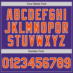 Custom Purple Baseball Jersey with Orange-White - Image 3