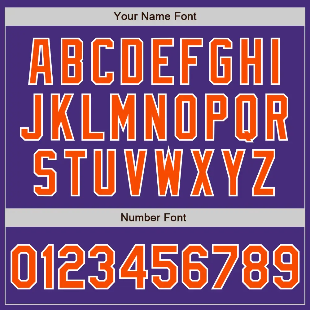 Custom Purple Baseball Jersey with Orange-White - Image 3