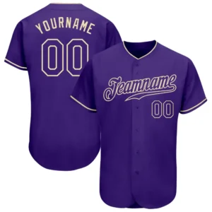 Custom Purple Baseball Jersey with Purple-Cream