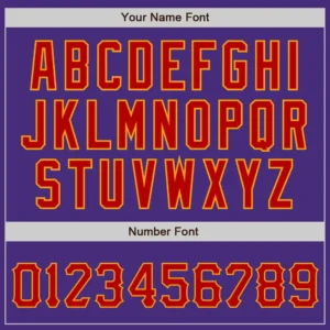Custom Purple Baseball Jersey with Red-Gold - Image 3