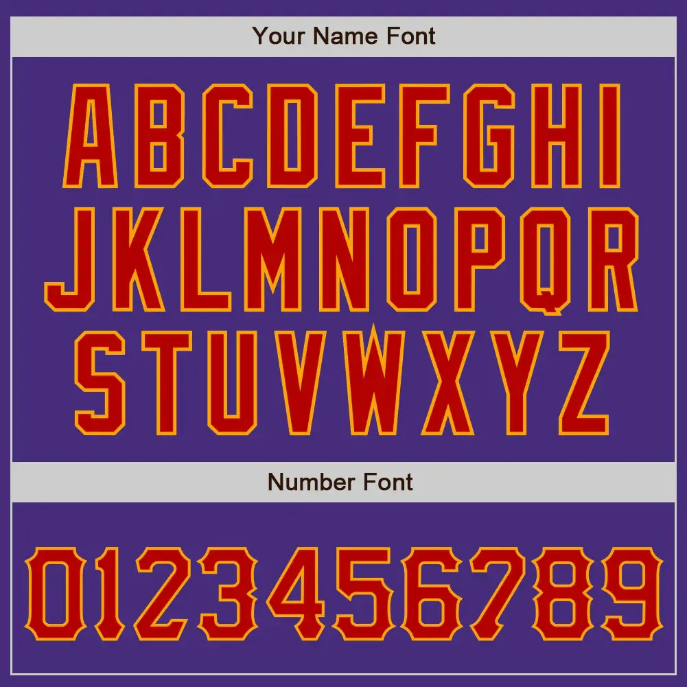 Custom Purple Baseball Jersey with Red-Gold - Image 3