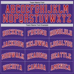 Custom Purple Baseball Jersey with Red-White - Image 2