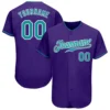 Custom Purple Baseball Jersey with Teal-White