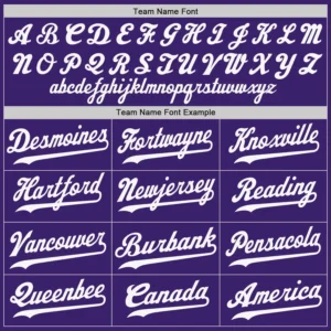 Custom Purple Baseball Jersey with White-Gold - Image 2