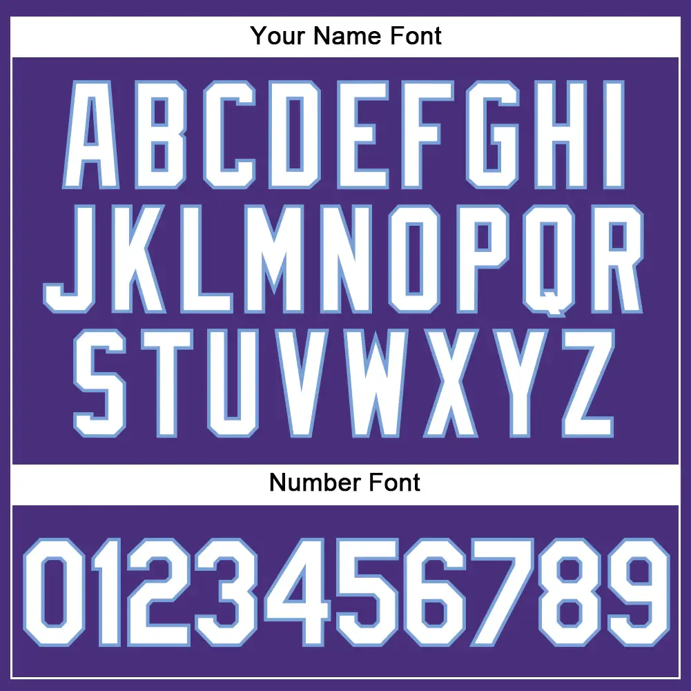 Custom Purple Baseball Jersey with White-Light Blue - Image 3
